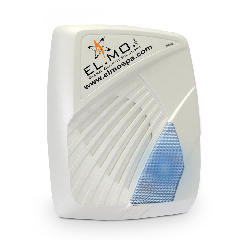 ELMO SA301B Sirena autoalimentata da esterno a 1 tromba con lampeggiatore LED blu e LED stato impianto arancione