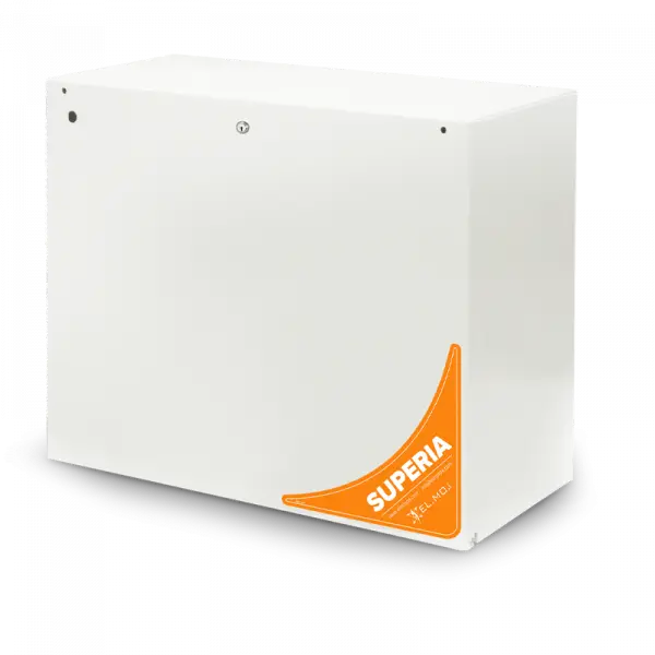 ELMO SPR512 Centrale antintrusione SUPERIA max 512 ingressi, 2 Ethernet, 2 USB (USB-C + USB-A), box metallico con chiave, 2 linee seriali RS-485 indipendenti, batteria max 40Ah