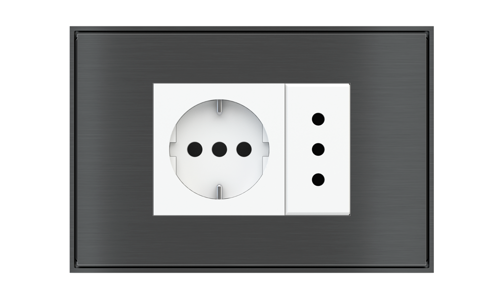 EKINEX Placche e cornici rettangolari per componenti di serie civile (modulo 68x45 mm)