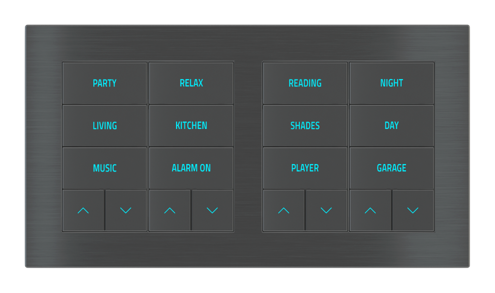 EKINEX Pulsante 10 tasti con testi/simboli retroilluminati e sensore di prossimità per placca a 2 posti