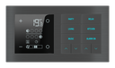 EKINEX Termostato ambiente e pulsante 10 tasti con testi/simboli retroilluminati e sensore di prossimità per placca a 2 posti