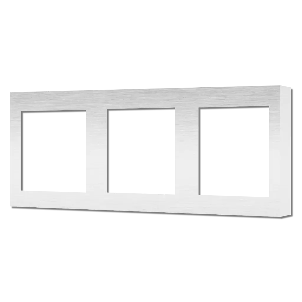 Core Placche per prese finestra tripla 55 x 55 mm Interasse 71 mm - Finitura in  Metallo Spazzolato 