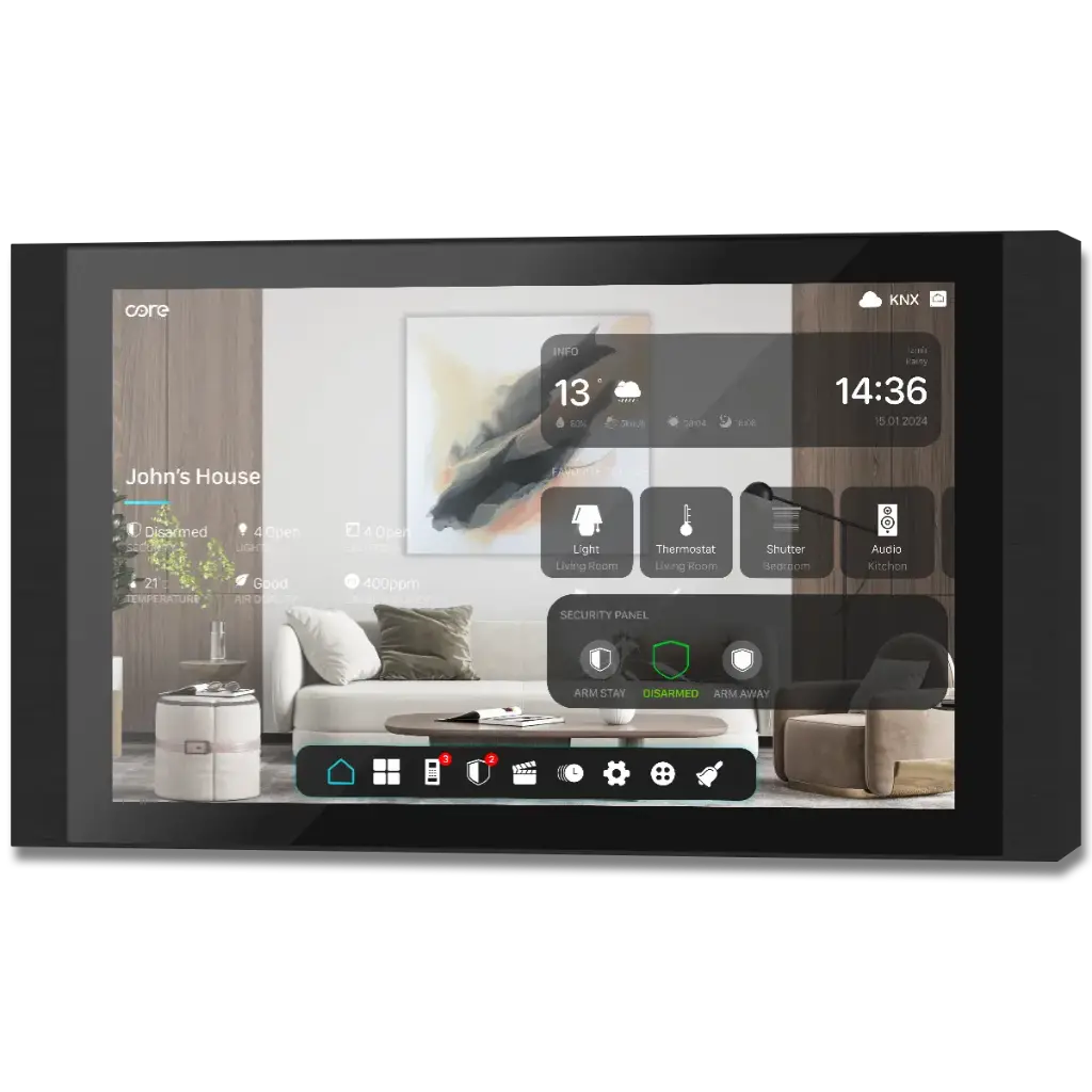 Core Eclipse Home Controller Touch Panels Versione 2.0  - 10''- Finitura in alluminio spazzolato  