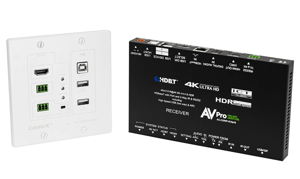 AVPro Edge AC-CXWP-KVM-KIT Ricevitore e trasmettitore a muro HDMI
