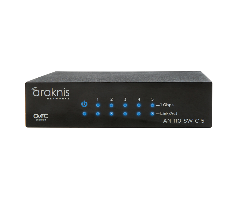 Araknis AN-110-SW-C-5P Unmanaged+ switch 5 porte con alimentazione PoE+