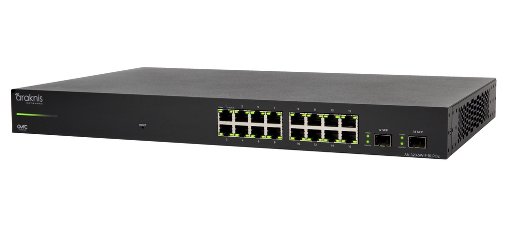 Araknis AN-320-SW-F-16-POE Managed Switch 16 porte PoE Anteriori