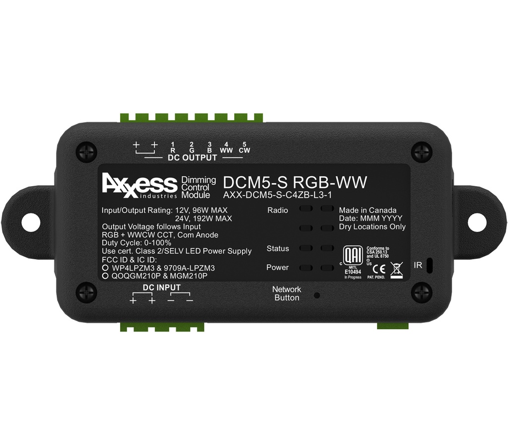CONTROL4 AXX-DCM5-S-C4ZB-L3-1 Dimmer Low Voltage ZigBee 5ch