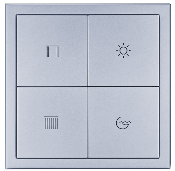 HDL M/PT4RA.1-SG Tastiera Tile 4 puls. singolo met space-gray