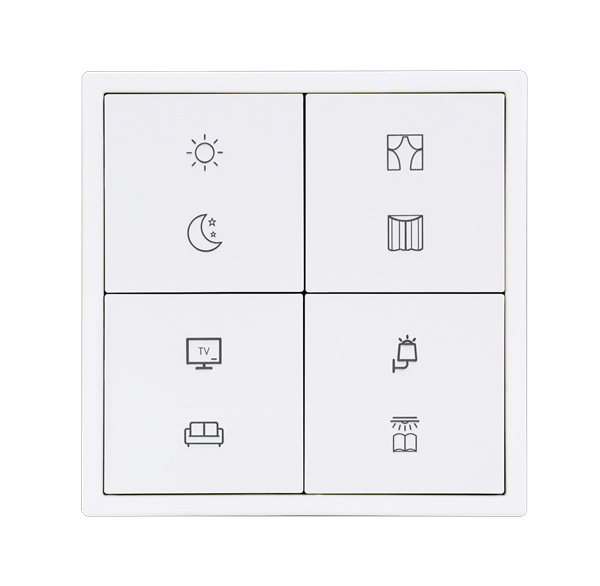 HDL M/PT4RB.1-IW Tastiera Tile 4 puls. combinato pla ivory-white