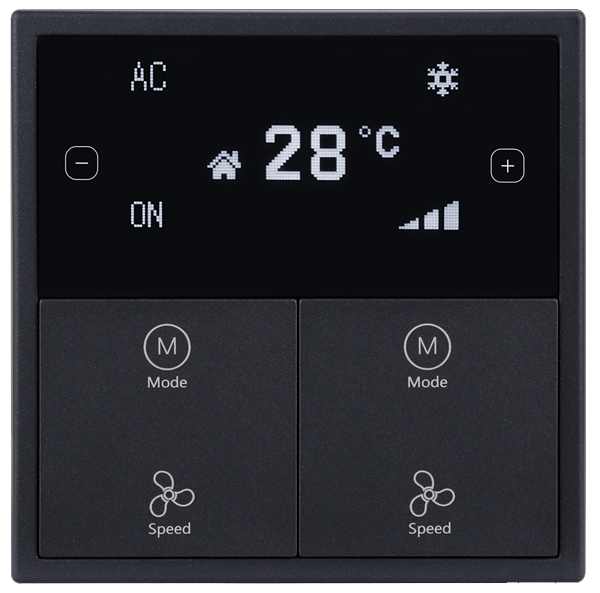 HDL M/PTOL6.1-AG Termostato Display LCD pla ash-gray