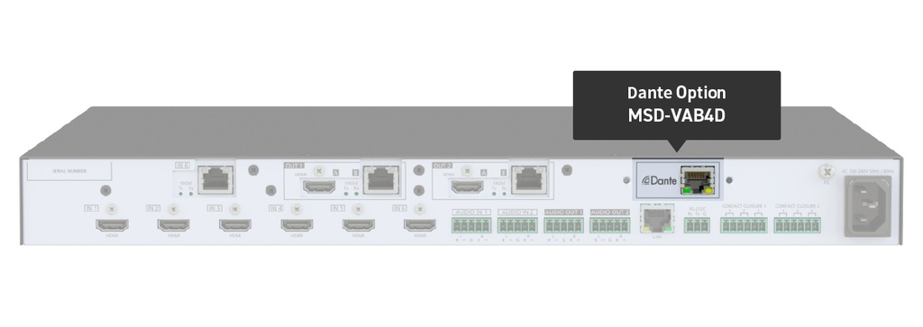 IDKAV IDK MSD-VAB4D Scheda opzionale audio DANTE  2 In/stereo 2 Out/stereo