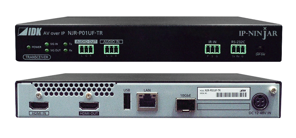 IDKAV IDK NJR-P01UF-TR Transceiver IP F.O. 10GbE USB HDMI 4K@60 4:4:4 + audio analogico