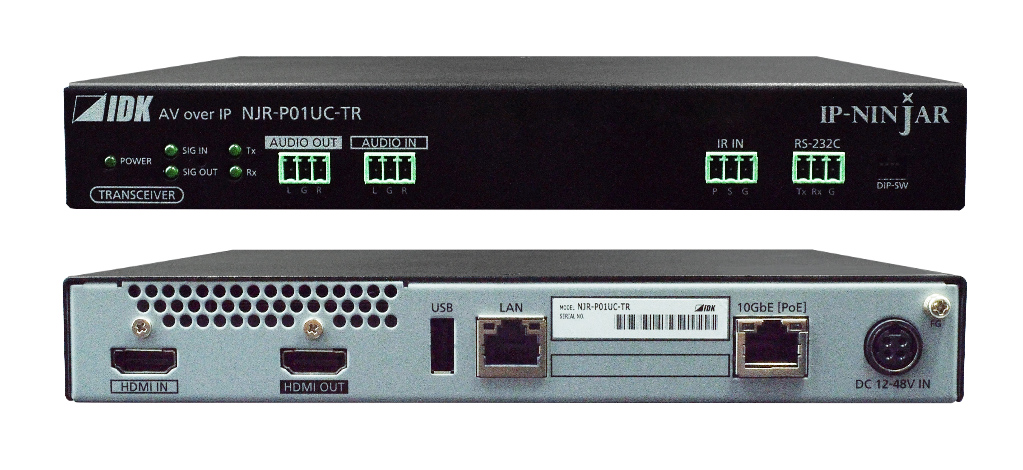 IDKAV IDK NJR-P01UC-TR Transceiver IP CAT 10GbE USB HDMI 4K@60 4:4:4 + audio analogico