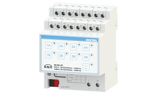 [21EK-FE1-TP] EKINEX Uscita binaria 8 canali / attuatore tapparelle 4 canali