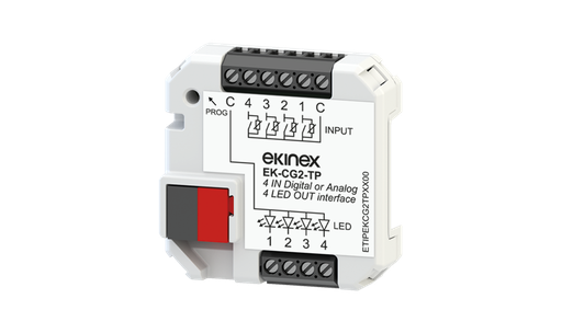 [158EK-CG2-TP] EKINEX Interfaccia universale CG2 (4 IN conf. DI o NTC / 4 OUT) con funzione termostato