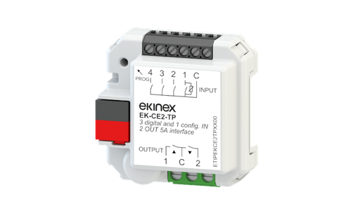 [159EK-CE2-TP] EKINEX Interfaccia universale CE2 (4 IN conf. / 2 OUT relè 5A)