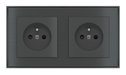 [514EK-PWS-FR | EK-PWS-FR] EKINEX Presa elettrica per placca a 2 posti (moduli 55x55 mm) - FR