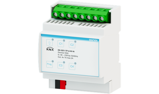 [616EK-GD1-TP-4-HV-N] EKINEX Dimmer KNX 90-230V~50/60Hz 4 canali con neutro in comune