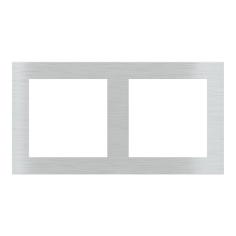 [EK-P2P-GBR] EKINEX EK-P2P-GBR Placca 71 (Form/Flank/NF) rettangolare (80x151) 2 finestre (55x55)+(55x55) Metallo Nichel