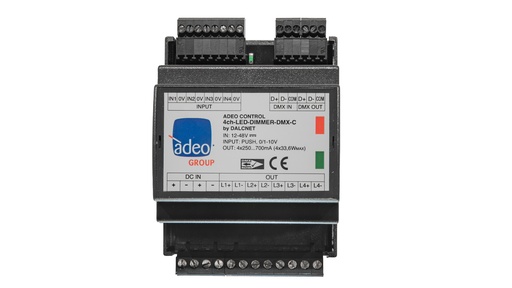 [THOM001653] ADEO CONTROL 4ch-LED-DIMMER-DMX-C Dimmer DMX in corrente costante 4ch