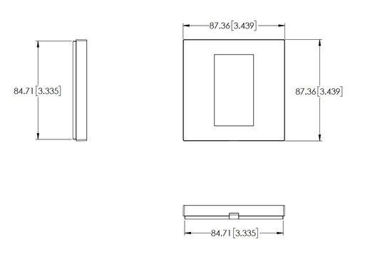 [THOM002252] CONTROL4 C4-SFP1-C-MB Placca di finitura Square Contemp. Mid. Black